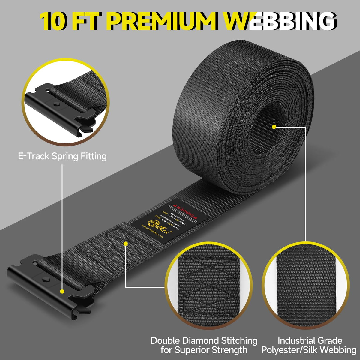 TOBUMO polyester webbing texture highlighting water and UV resistance benefit