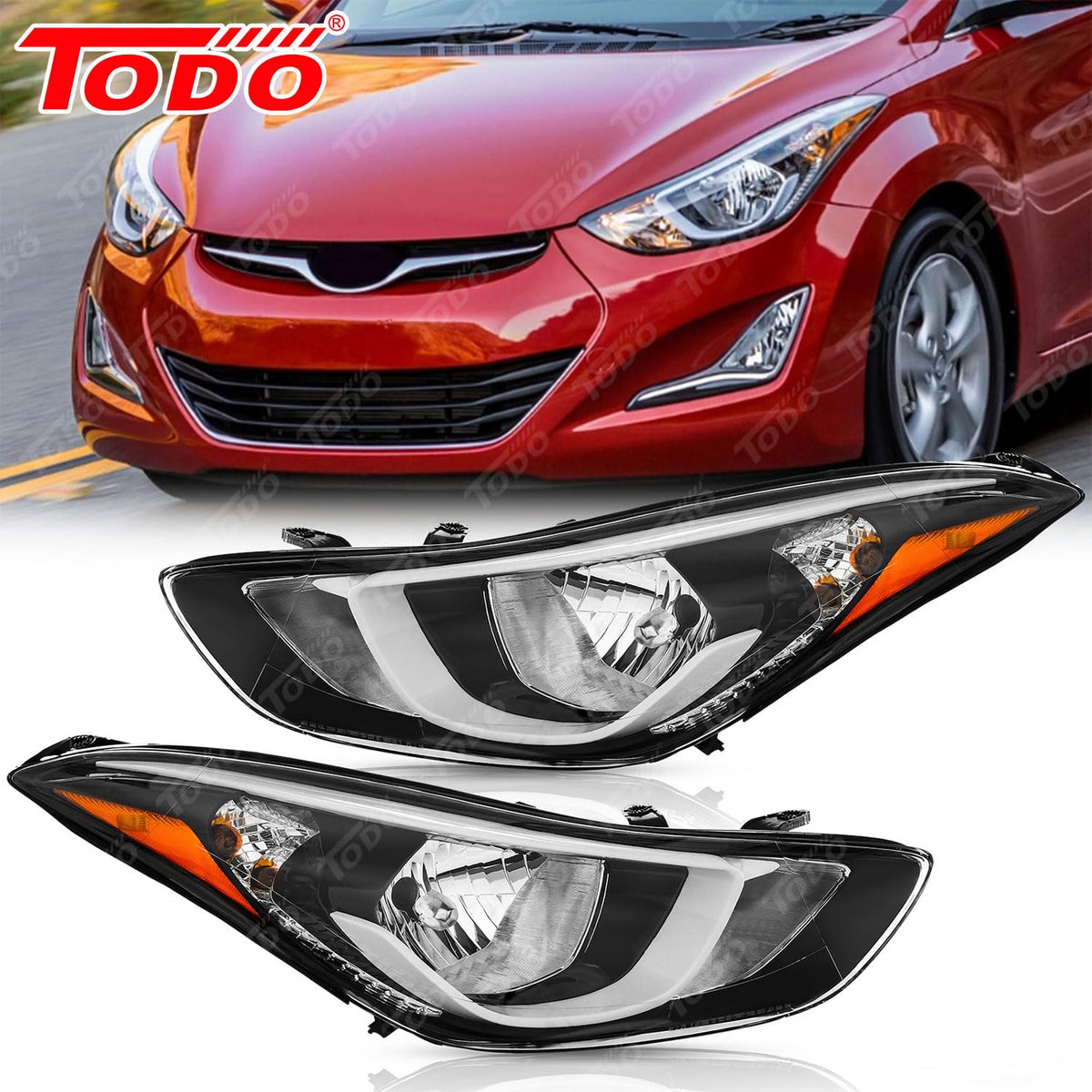 TODO packaged headlight pair with label showing part numbers for verification