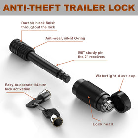 TOEASYTY hitch lock and two keys showing theft deterrent and convenience