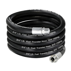 Togsher front view of 20ft fuel hose showing robust fittings and length benefit