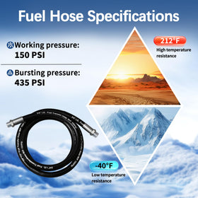 Togsher hose connected to fuel pump demonstrating reliable fuel transfer