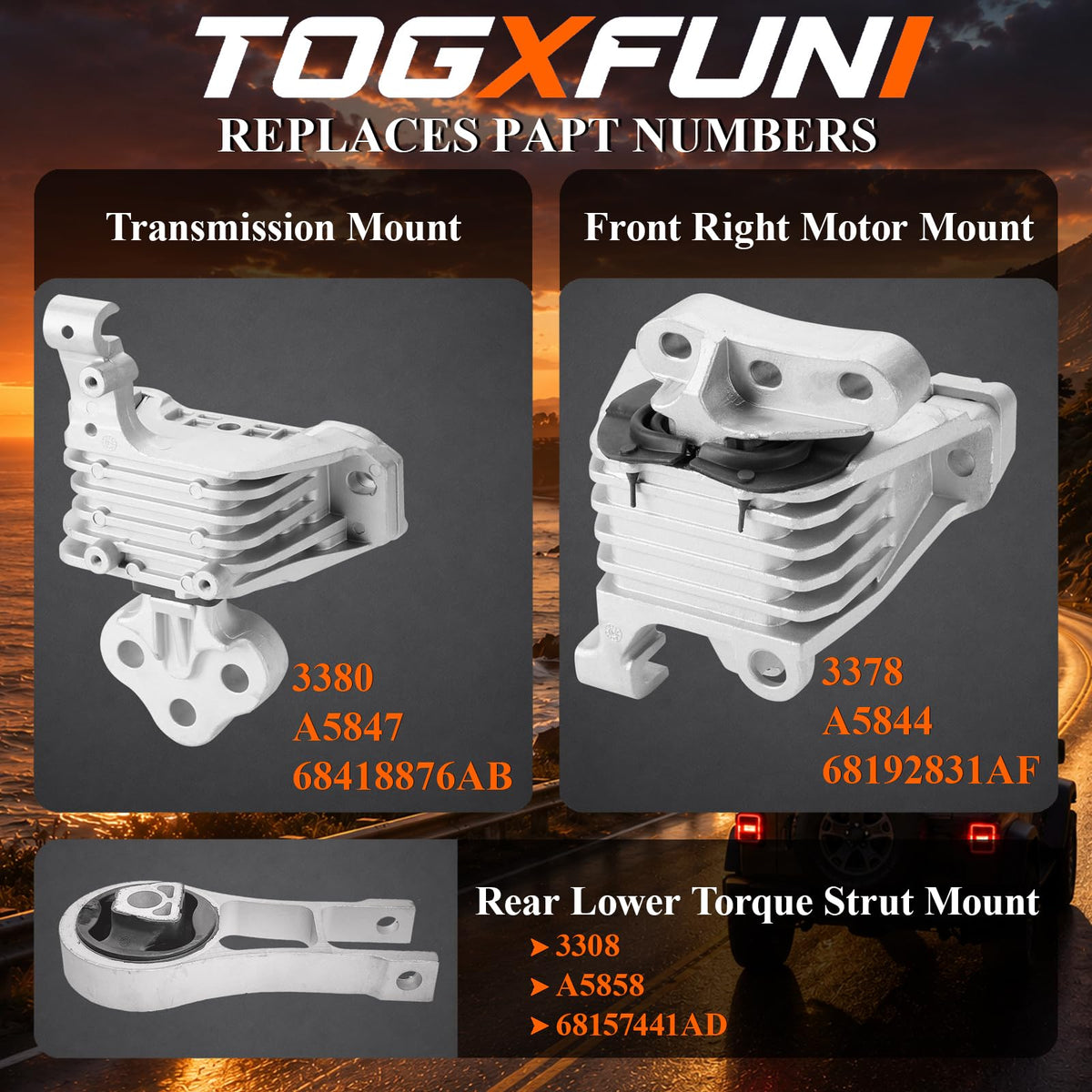 TOGXFUNI mount rubber and metal detail illustrating long-lasting construction