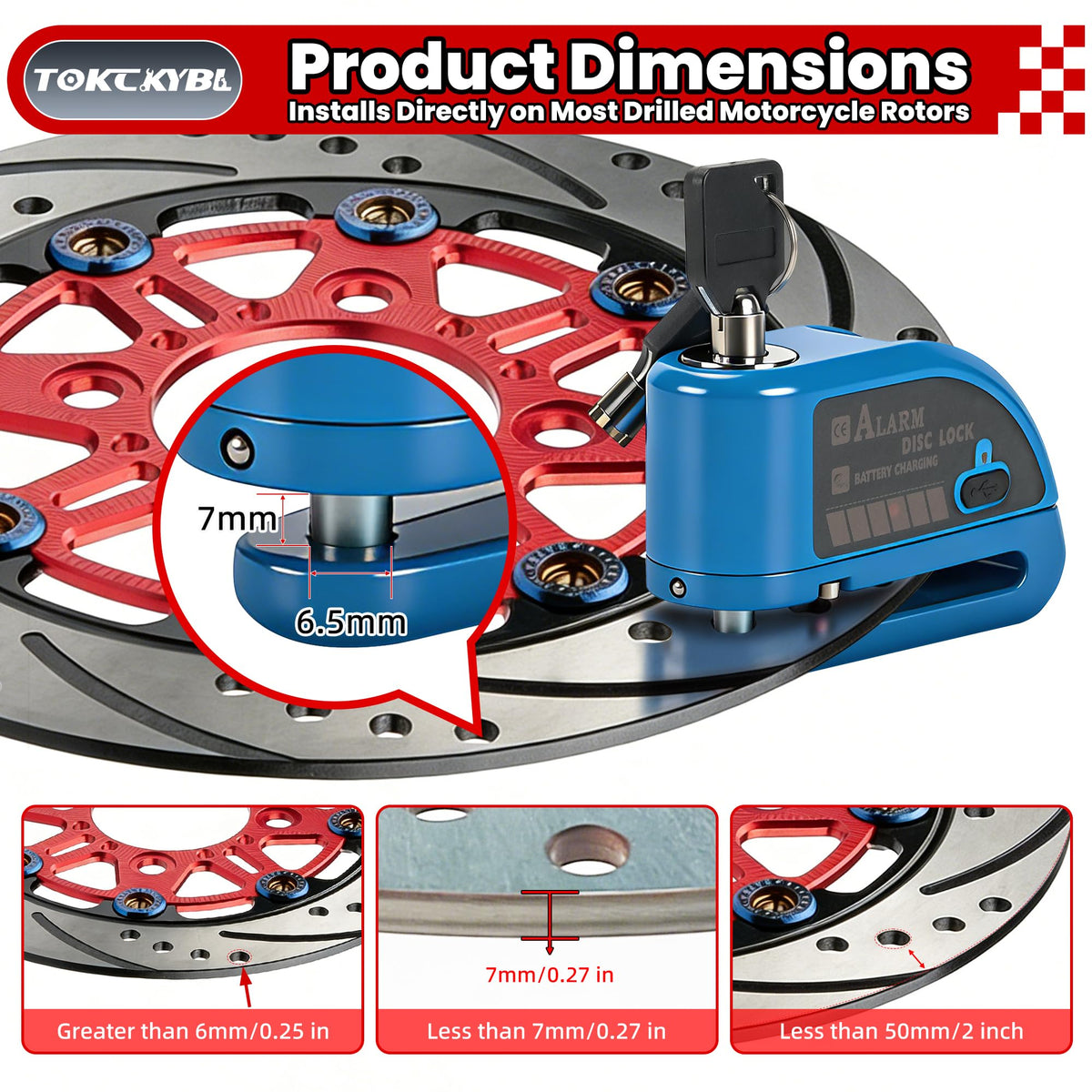 TOKCKYBL close-up of vibration sensor highlighting rapid tamper detection