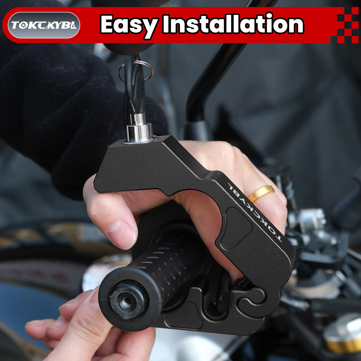 TOKCKYBL detachable helmet lock attached securing helmet to bike