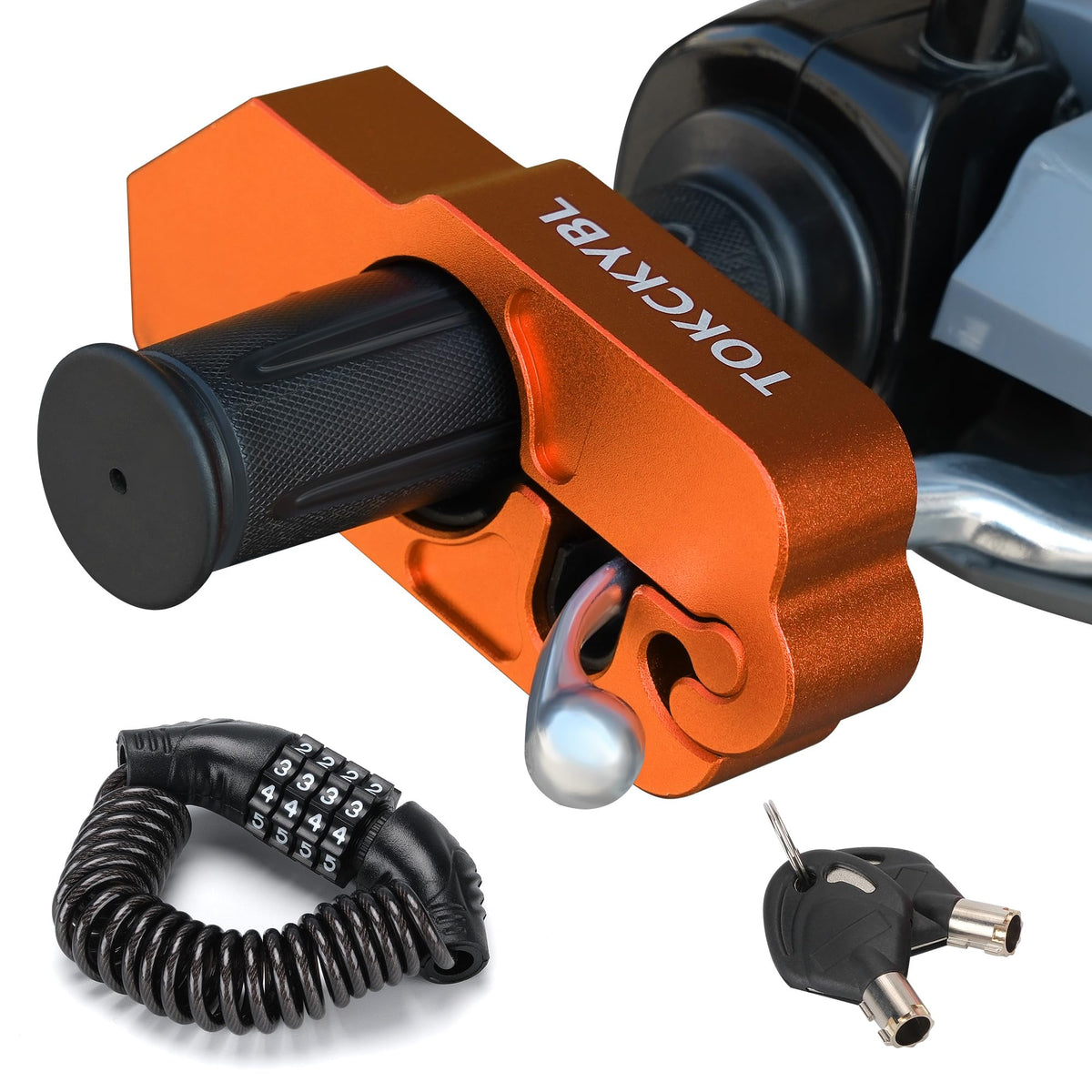 TOKCKYBL front view of lock installed showing instant deterrence