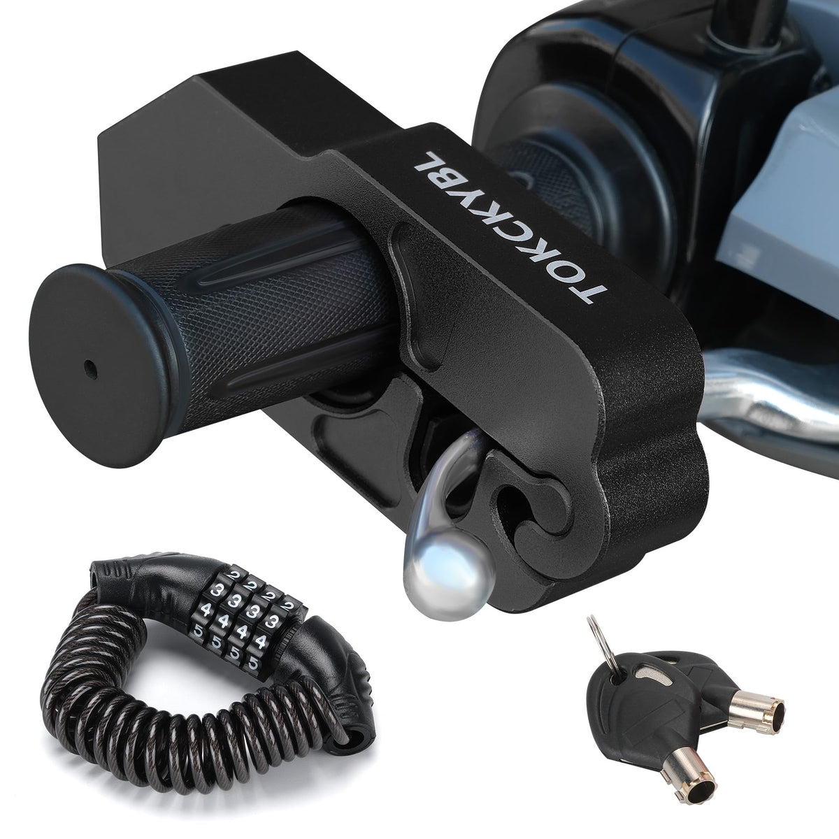 TOKCKYBL front view on handlebar showing immobilization benefit