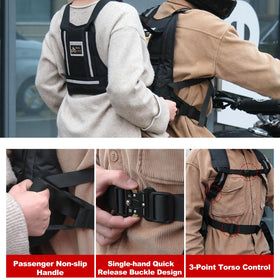 TOKCKYBL harness on motorcycle in use enhancing passenger stability