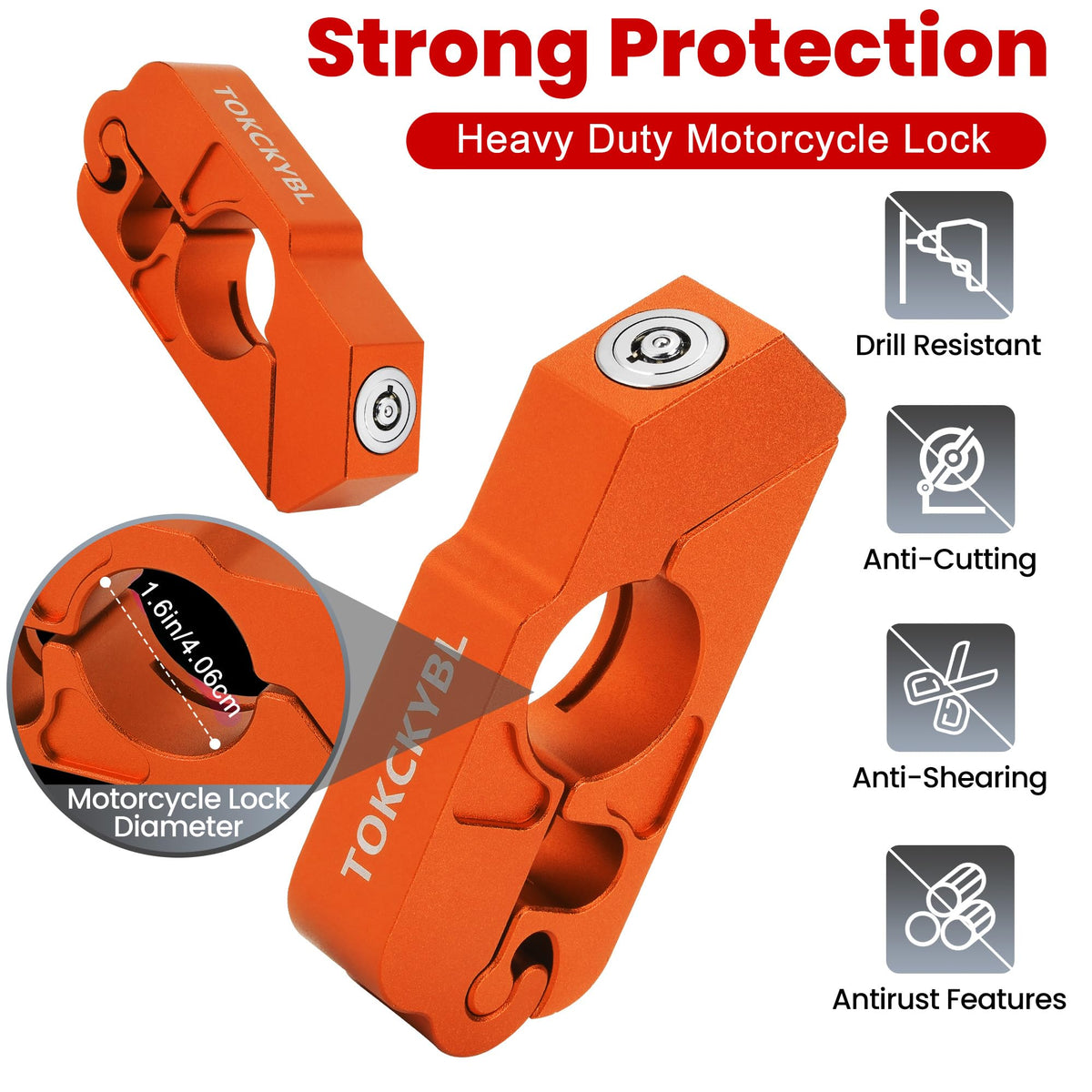 TOKCKYBL side profile of brake clamp demonstrating snug fit