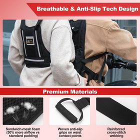TOKCKYBL size and scale with seat demonstrating adjustable fit