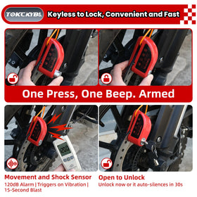 TOKCKYBL installed with bright reminder cable reminding rider and preventing accidental rides