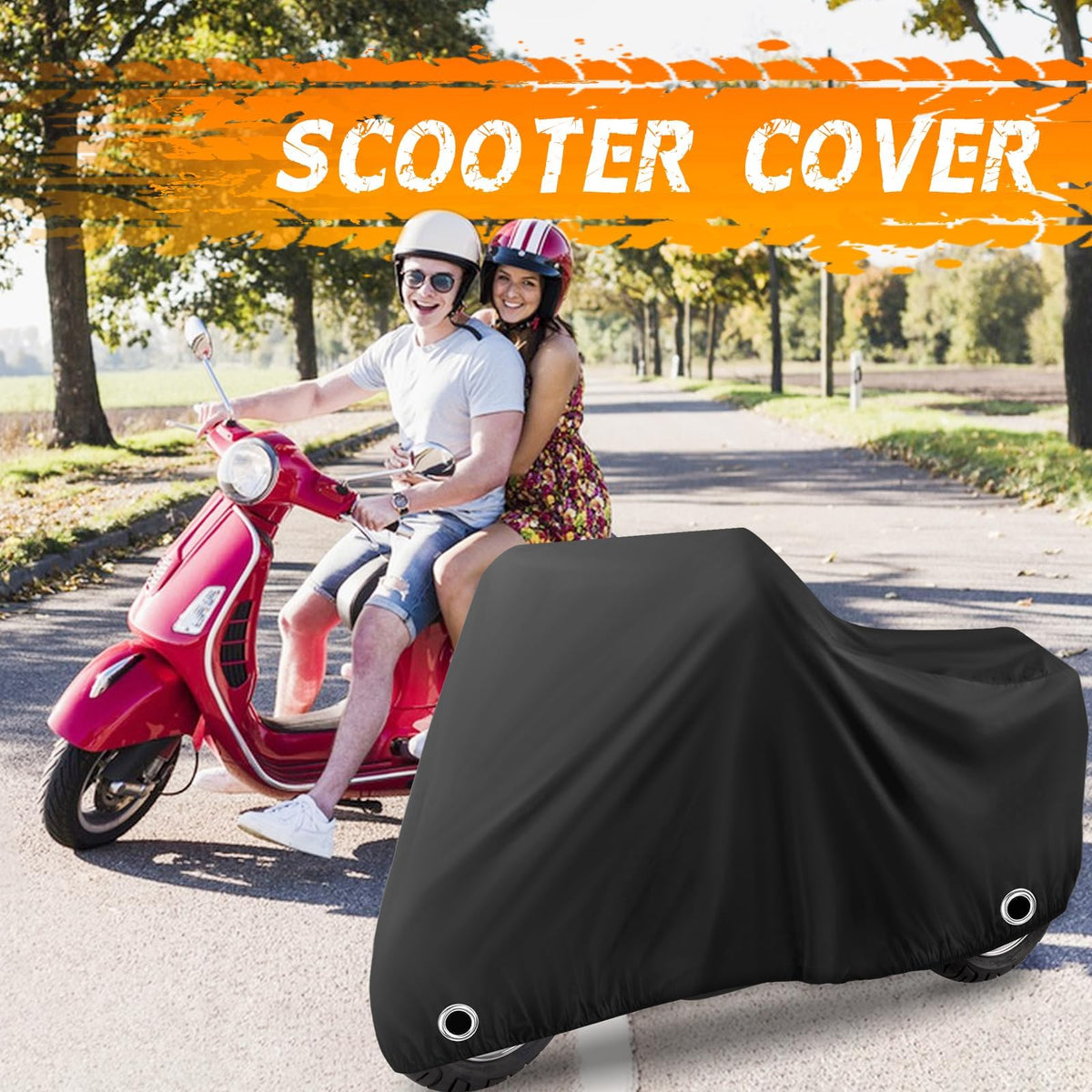 Tokept covered scooter parked on street demonstrating outdoor protection