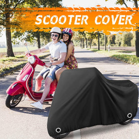 Tokept covered scooter parked on street demonstrating outdoor protection