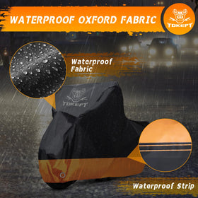 Adjustable buckle and elastic hem on Tokept cover showing windproof fastening