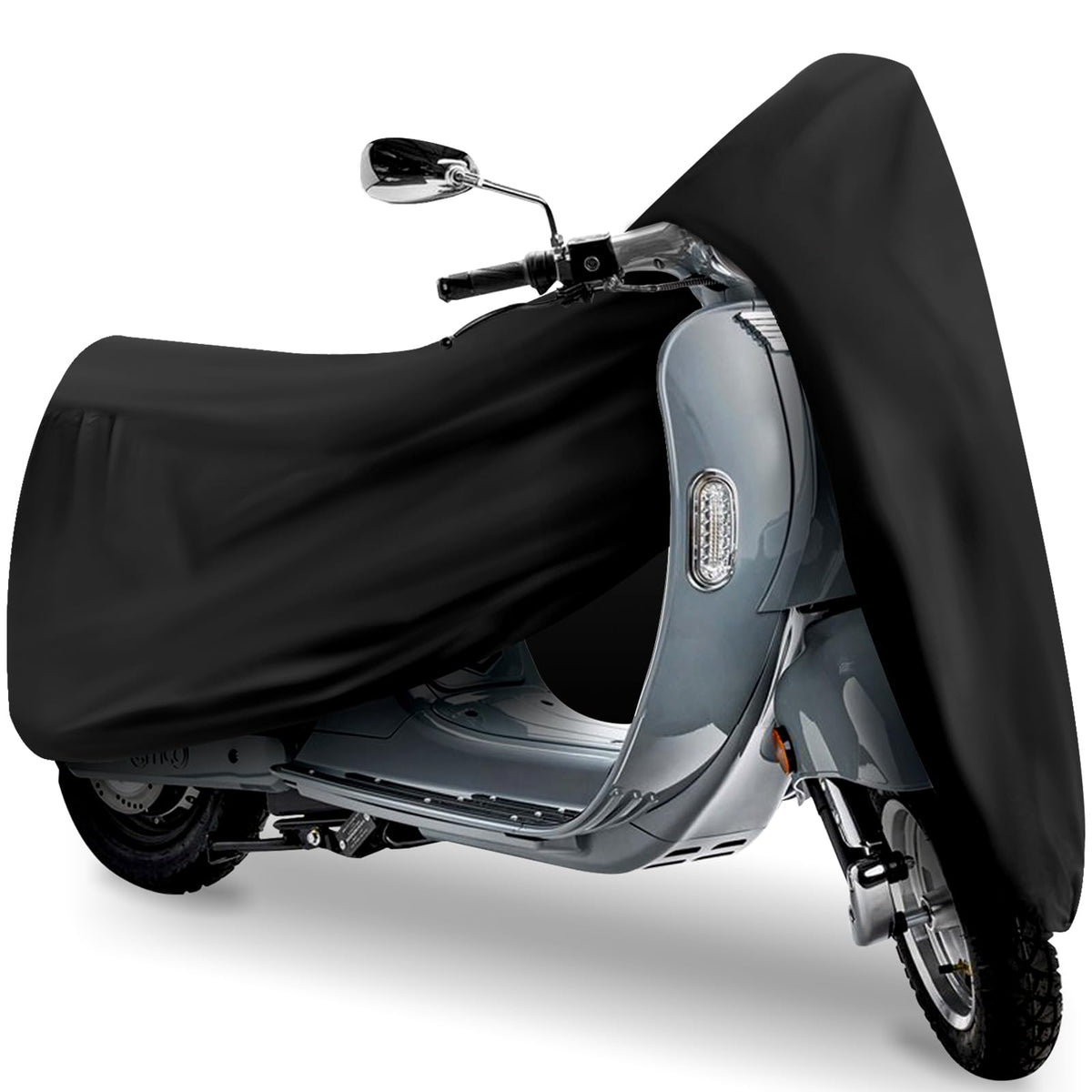 Tokept front view showing full cover protecting scooter from rain