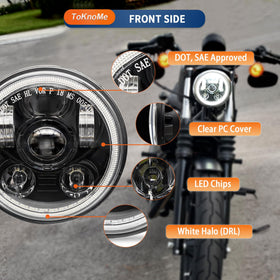 ToKnoMe installed on Harley demonstrating brighter road illumination