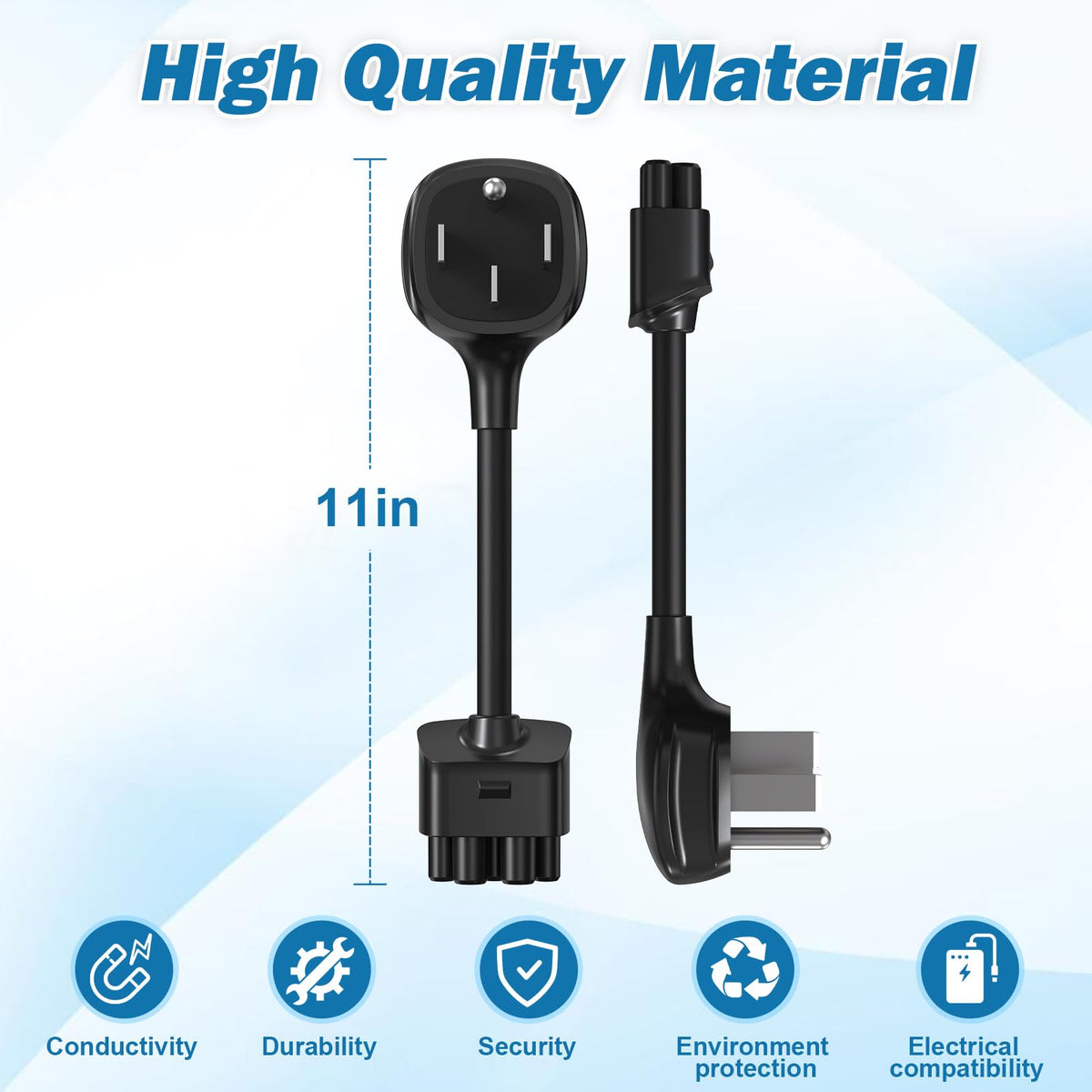 TOKREAL close-up of plug pins with nickel plating for corrosion resistance benefit