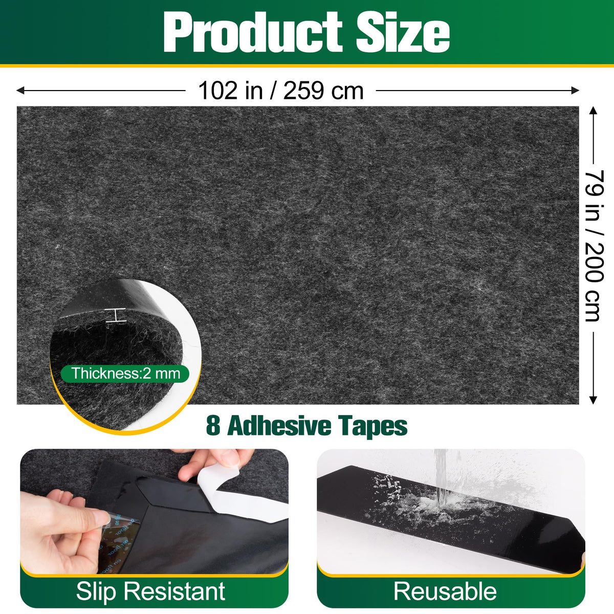 ToLanbbt folded mat compact for easy storage and transport