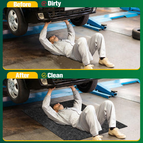 ToLanbbt mat placed under car in garage protecting concrete from drips