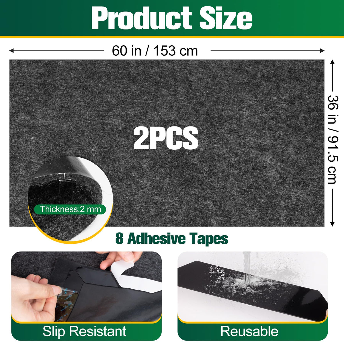 ToLanbbt mat with tools showing scale and full 60 x 36 inch coverage