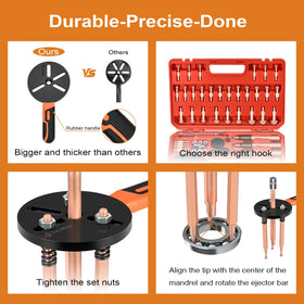 Tolneek tools beside ruler showing scale and complete component range