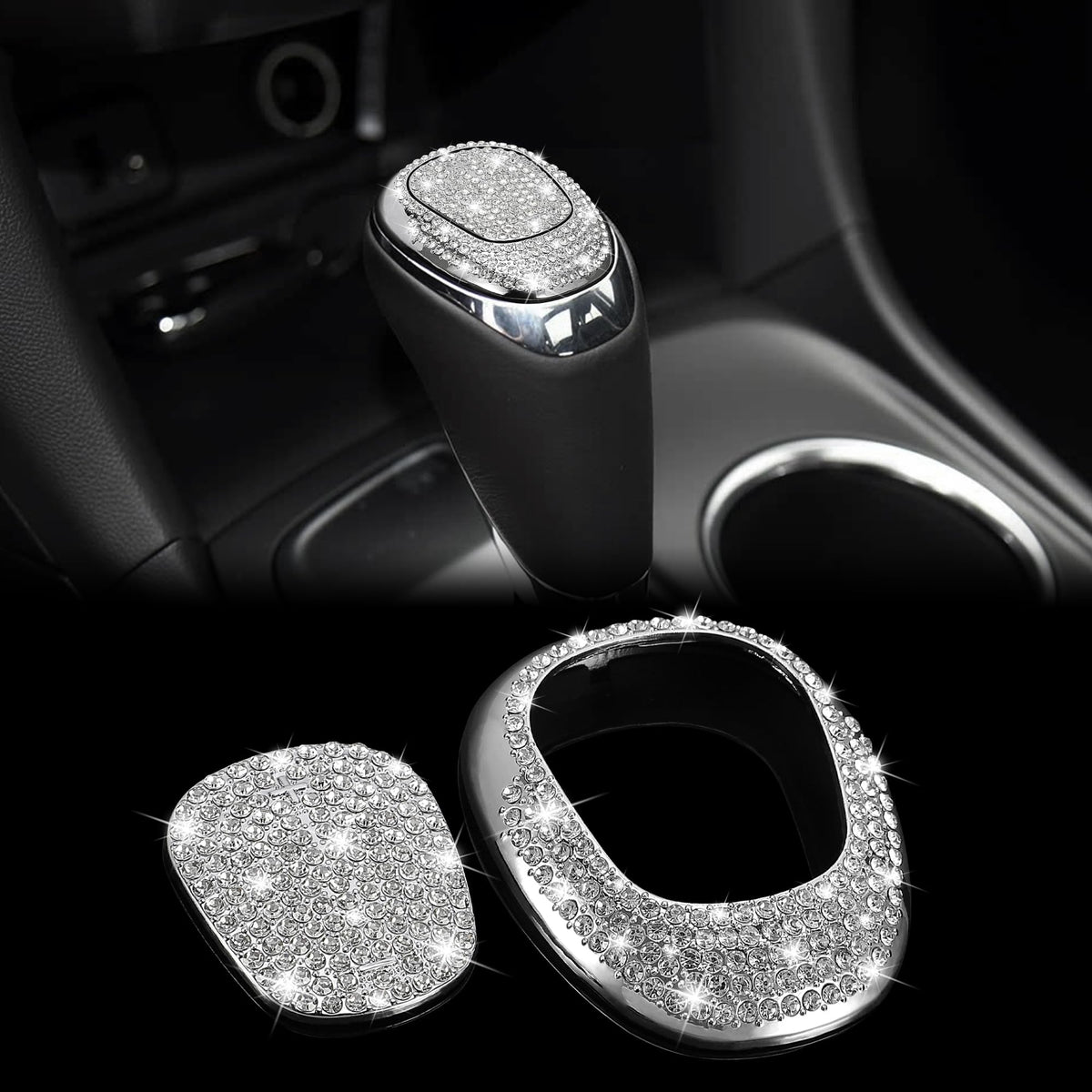 TOMALL front view gear shift cover showing full sparkle and upgraded look
