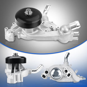 Tomanic water pump installed in engine bay demonstrating straightforward replacement