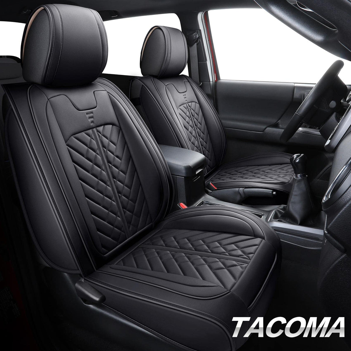 Tomatoman fitted onto Tacoma front seat showing clean upgraded look