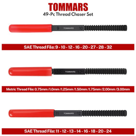 TOMMARS close-up of tap flutes demonstrating precise thread chasing