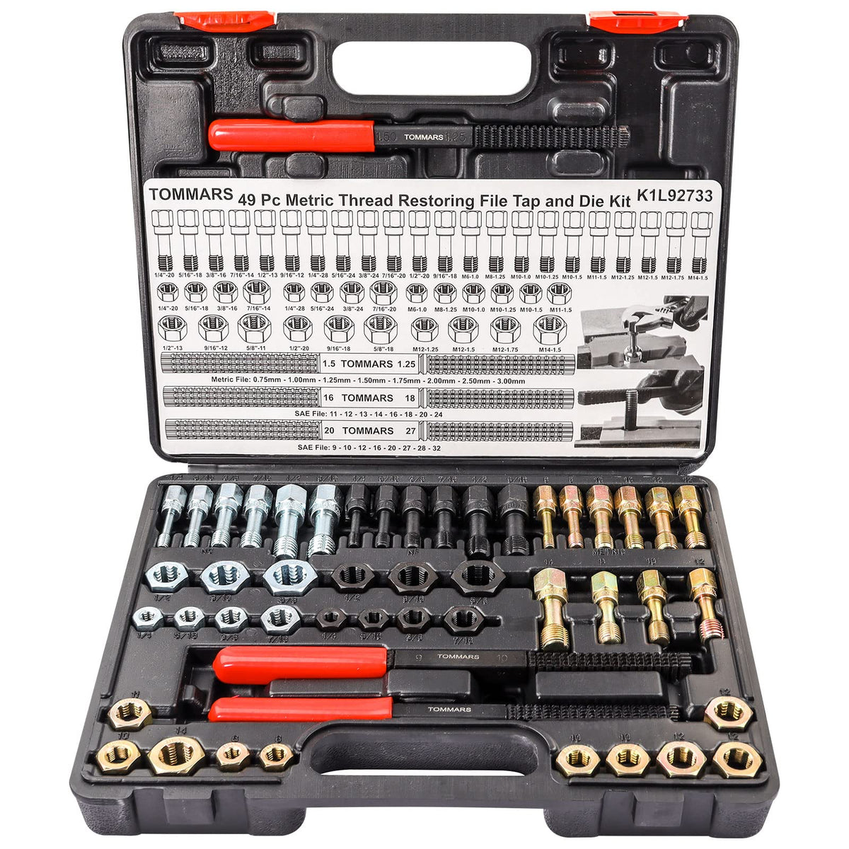 TOMMARS front packaging showing full 49-piece set and benefits