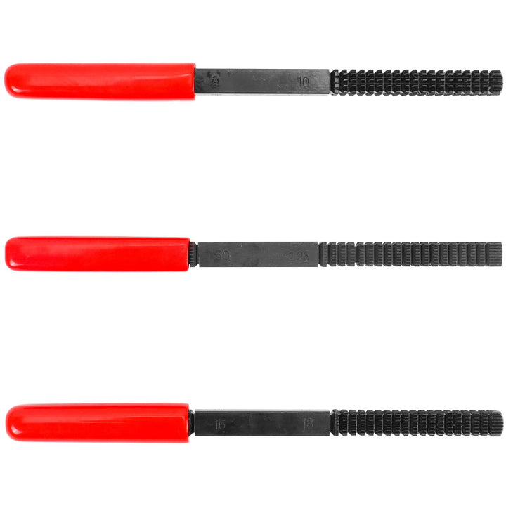 TOMMARS front view showing three thread files and sleeve, durable and portable