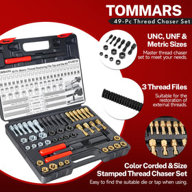 TOMMARS set beside ruler size comparison for scale clarity