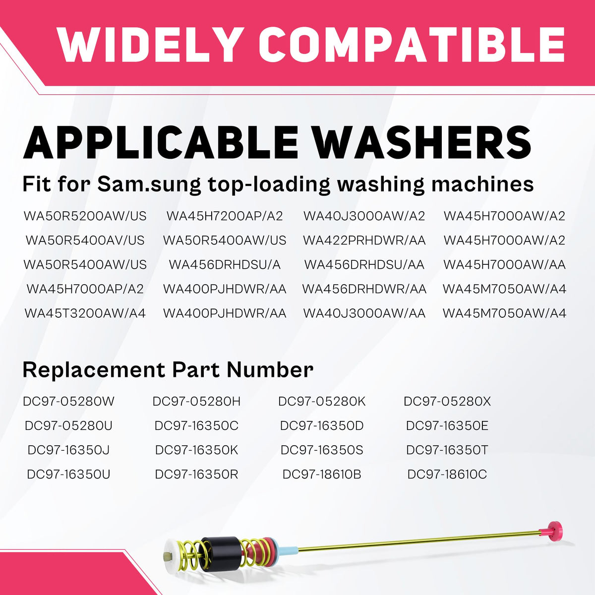 TOMOON rods in a laundry room setting illustrating quieter, stable washing