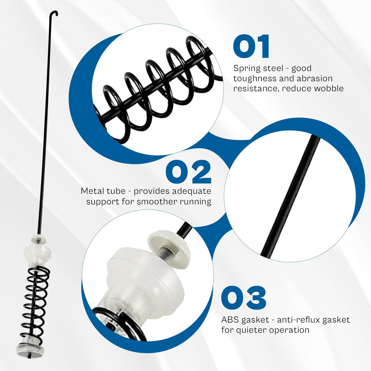 TOMOON rods installed in a washer restoring balance and reducing loud thumps