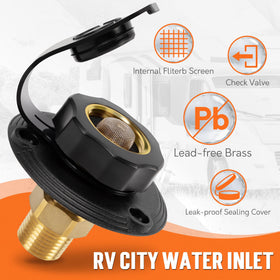 TONDA city water inlet installed on RV exterior for convenient campsite hookups