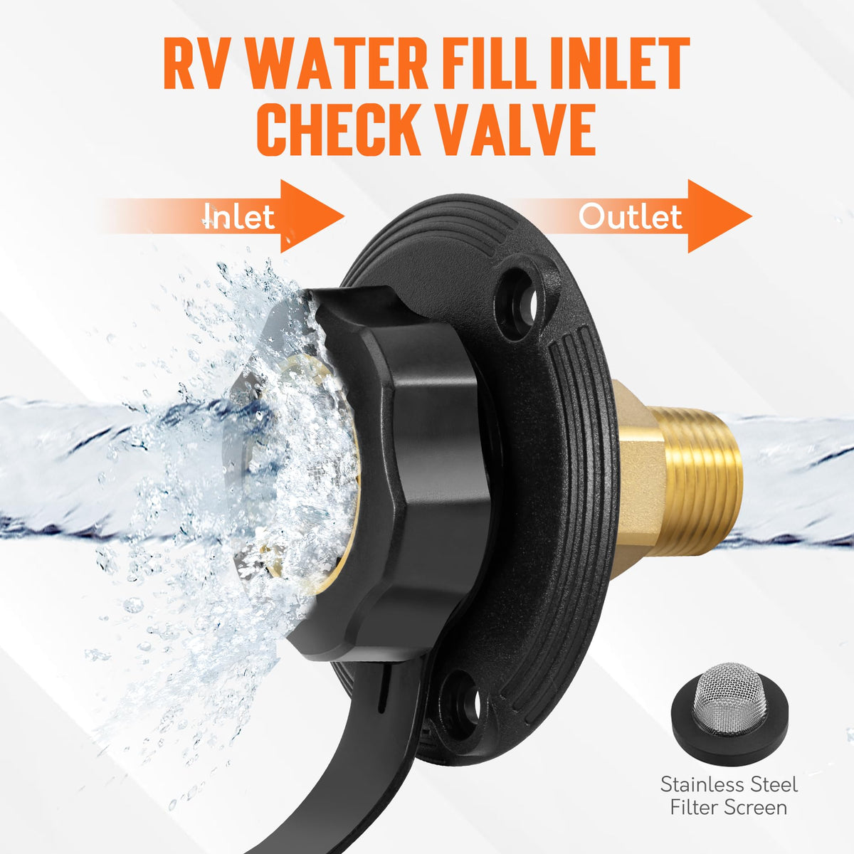 TONDA city water inlet with hose attached demonstrating secure water flow