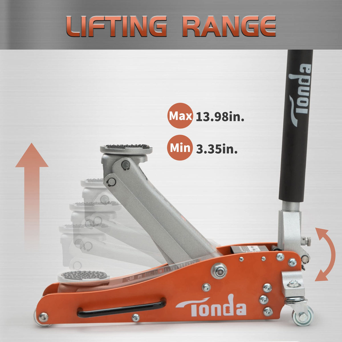TONDA detail of dual pump pistons for rapid lift and fewer strokes