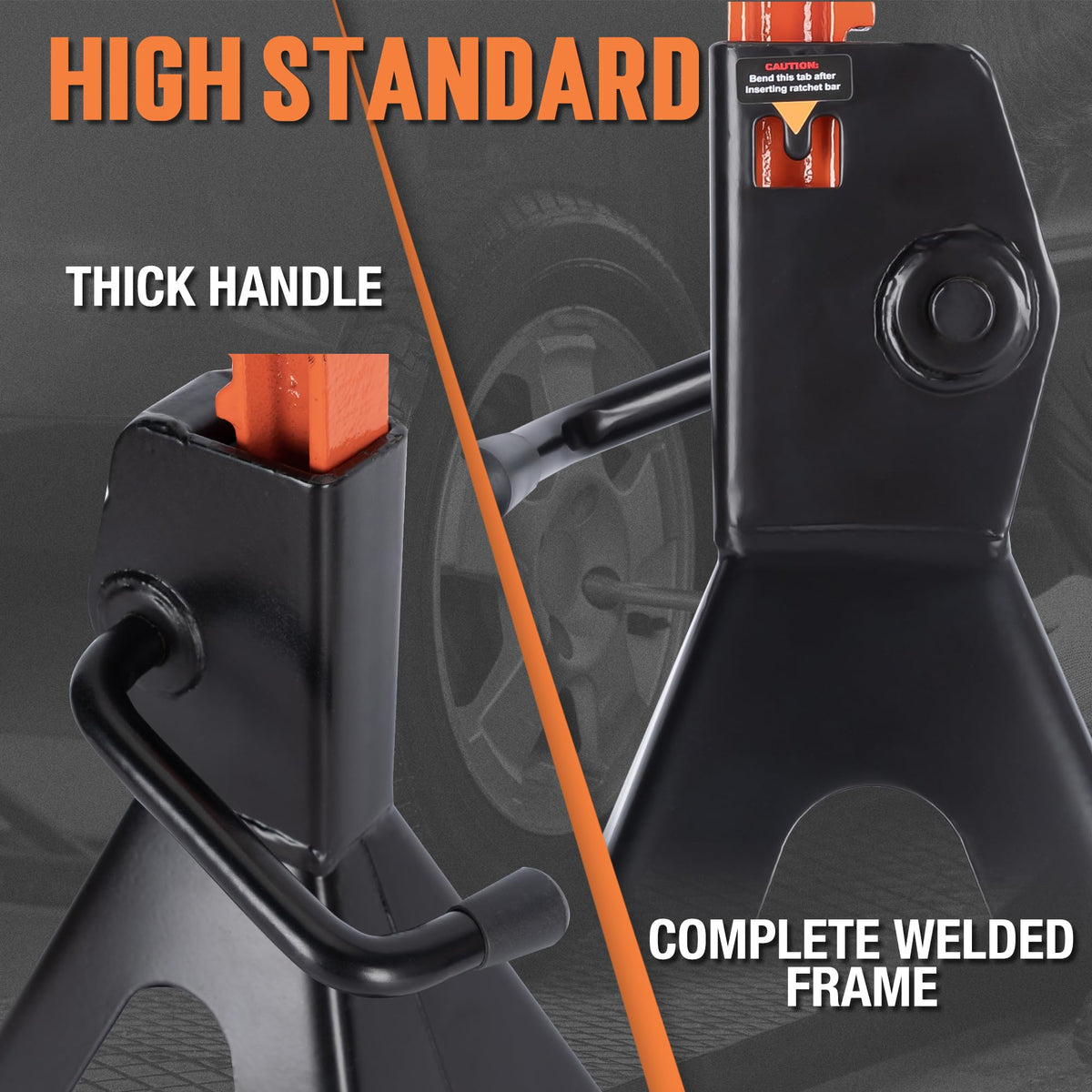 TONDA ratchet mechanism detail showing self-locking sawtooth for secure positioning benefit