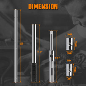 TONDA lug wrench in use loosening a car wheel nut demonstrating strong leverage