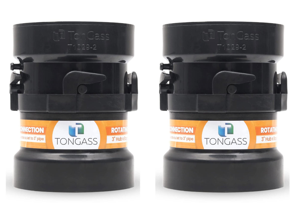 TonGass front view of two-piece adapter pack showing both adapters and benefits
