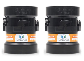 TonGass front view of two-piece adapter pack showing both adapters and benefits