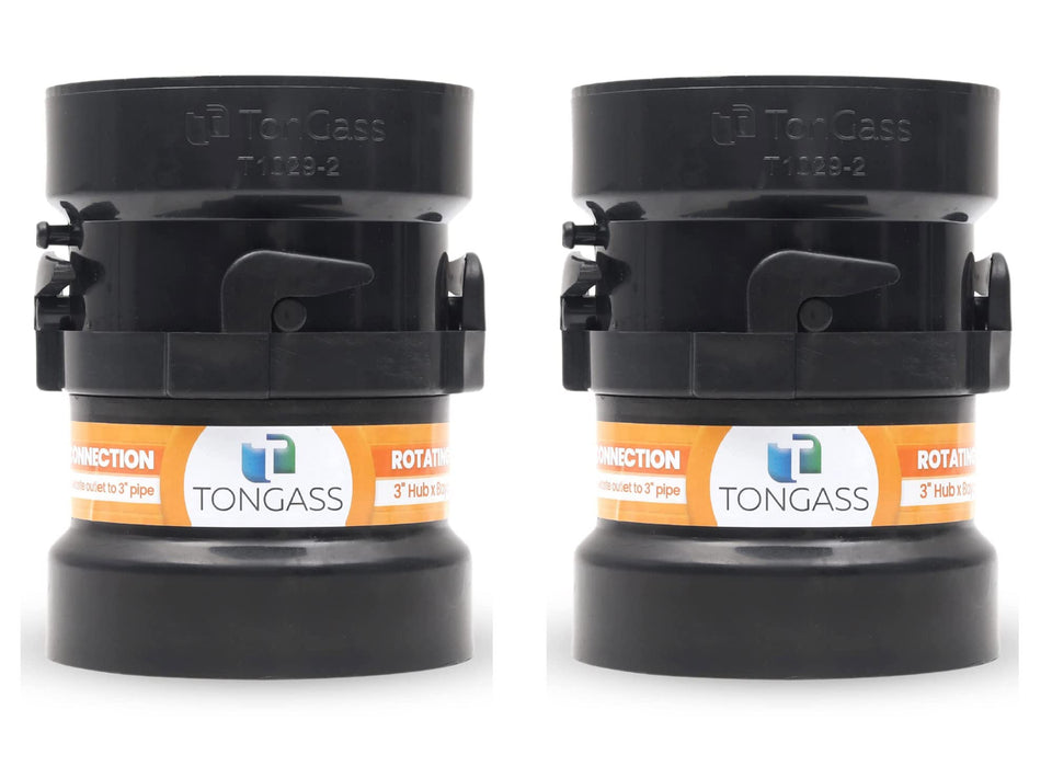 TonGass front view of two-piece adapter pack showing both adapters and benefits
