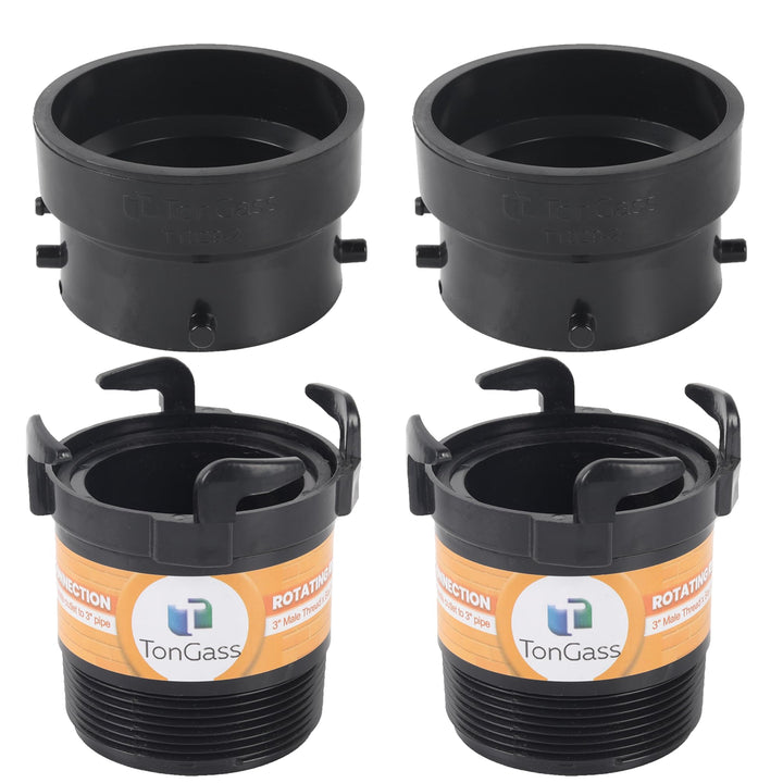 TonGass front view of 2-piece adapter pack showing components and compact packaging benefit