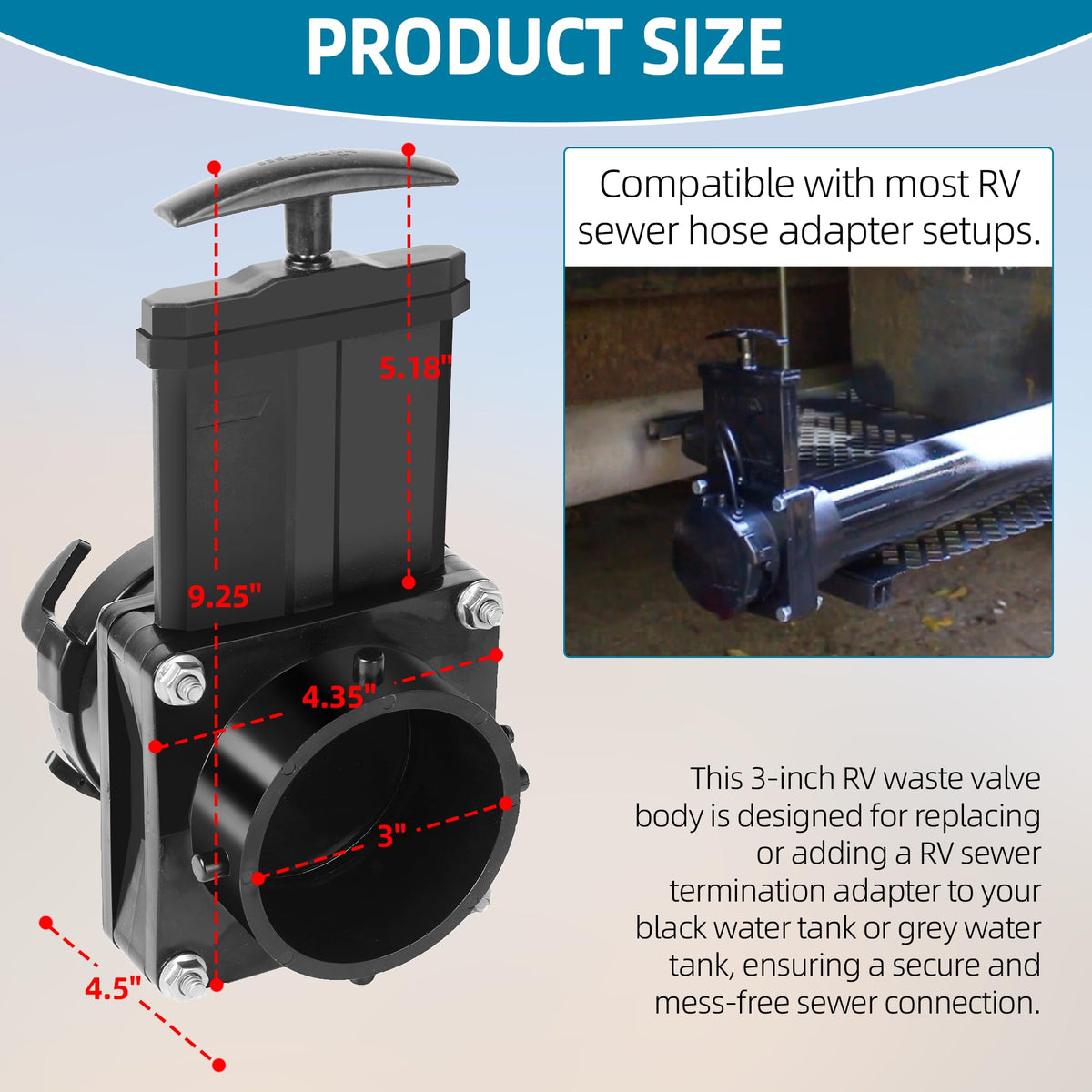 TonGass handle and included screws close-up illustrating easy operation benefit