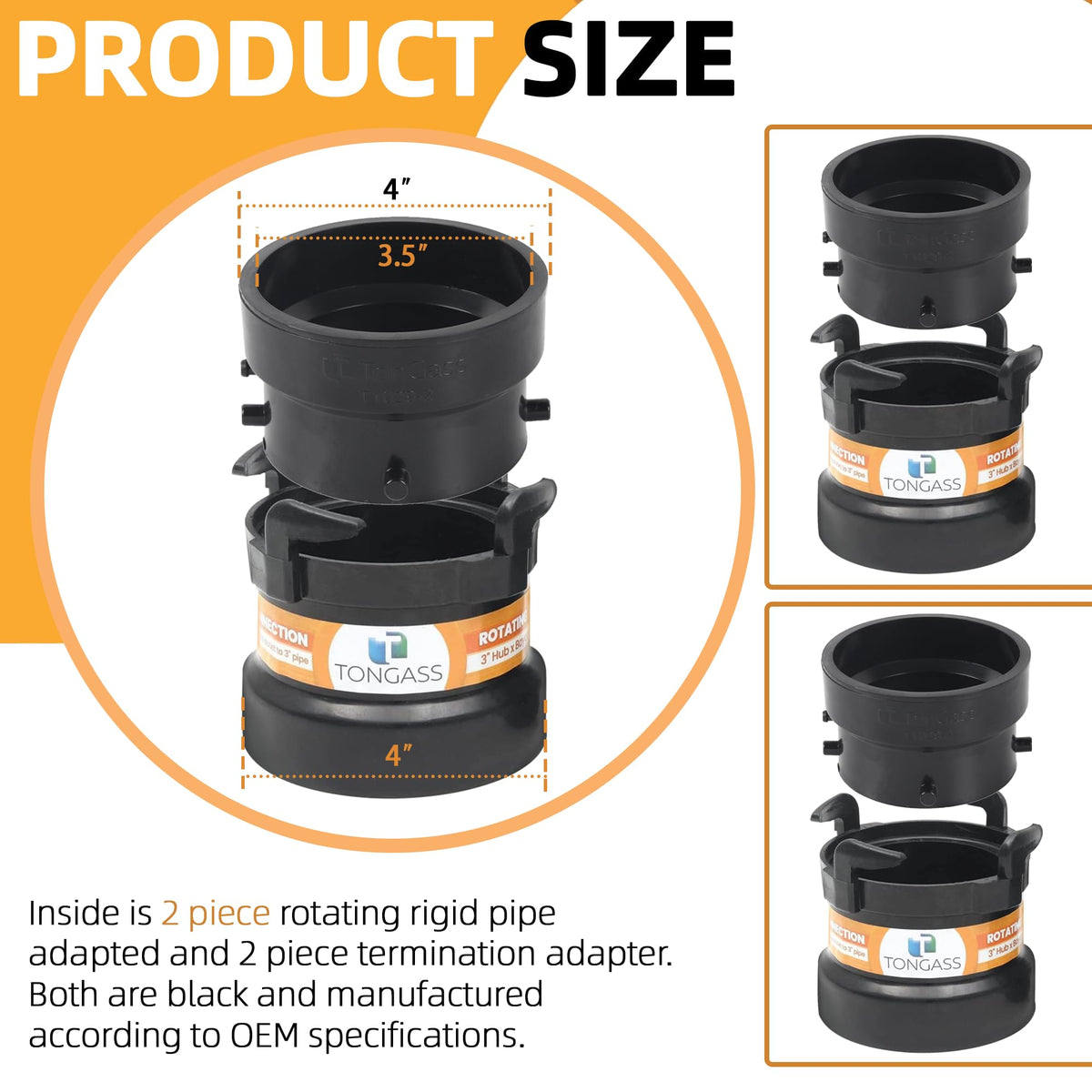 TonGass rotating adapter close-up displaying bayonet hooks and rotation feature for faster hookups