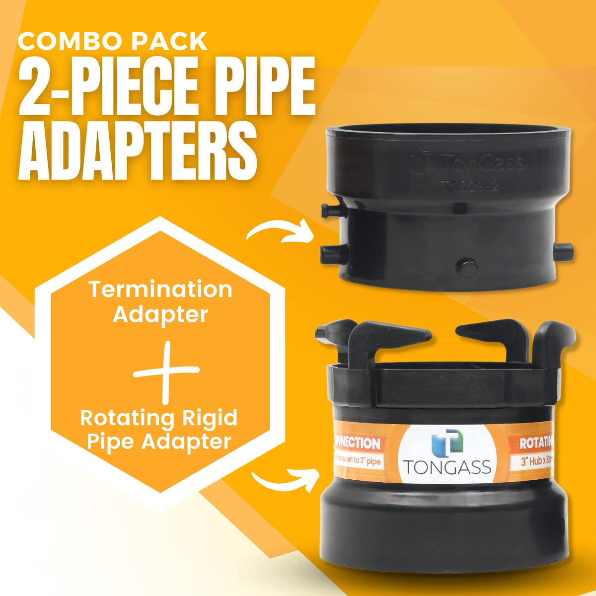 TonGass close-up of rotating rigid pipe adapter demonstrating smooth rotation benefit
