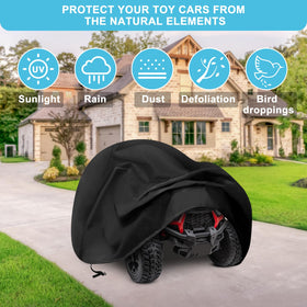 tonhui covered ride-on next to doorway demonstrates size fit