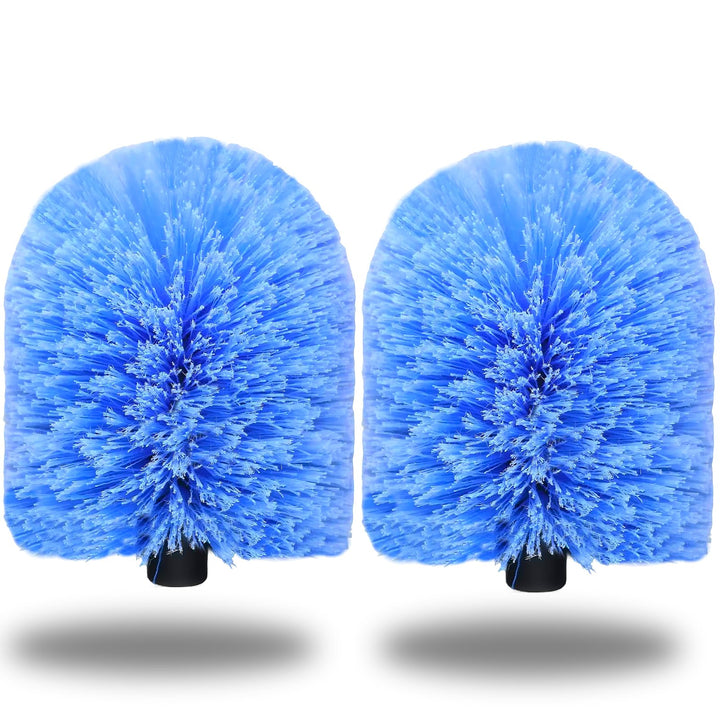 Tonmp front view of two blue duster heads showing shape and color benefits