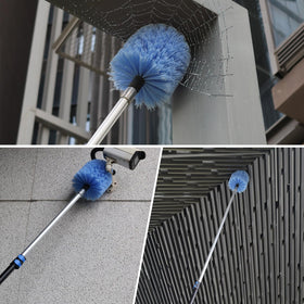 Tonmp rinsing duster head under water to show washable reuse benefit