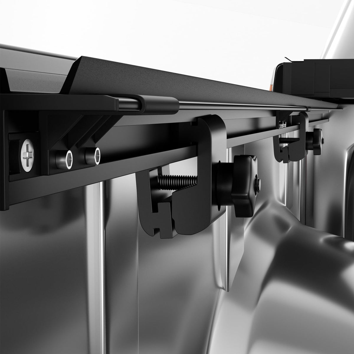 Tono King drain tube and rail detail protecting cargo from water intrusion