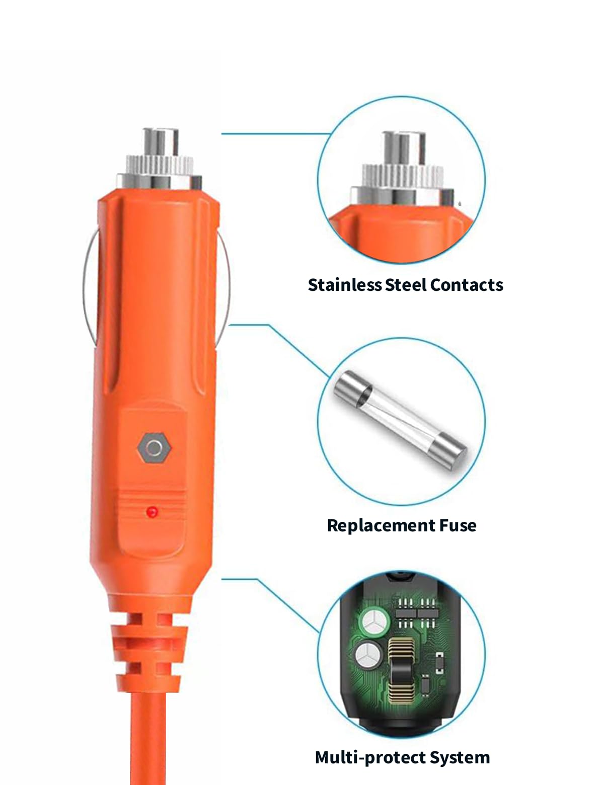 Tonton 8.0mm DC connector close-up for secure power-station connection